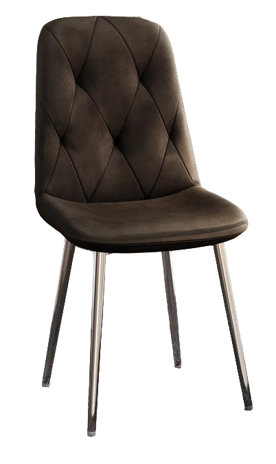 Стул DC-2103 (каркас хром тк. коричневая Velvet HLR-50)